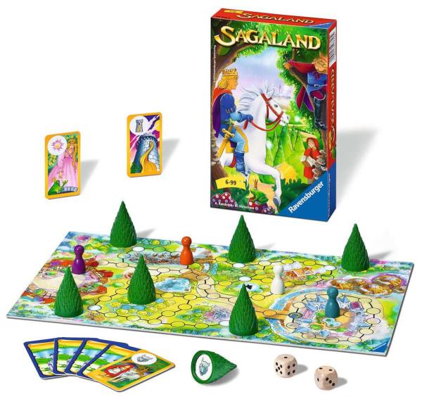 Ravensburger  - Sagaland, Mitbringspiel für 2-4 Spieler, Kinderspiel ab 6 Jahren,